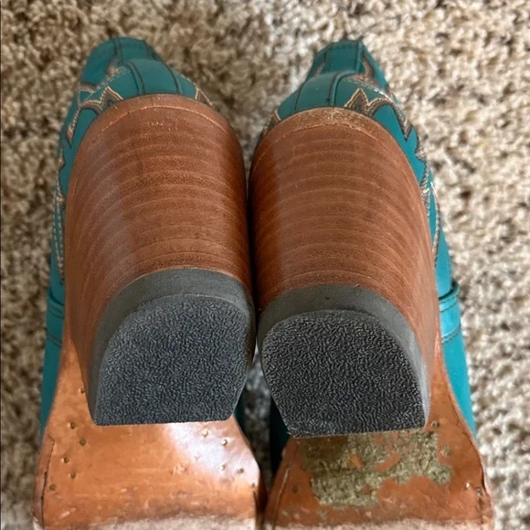 Ariat Teal Western Ankle Boots with Embroidery - Picture 7 of 7